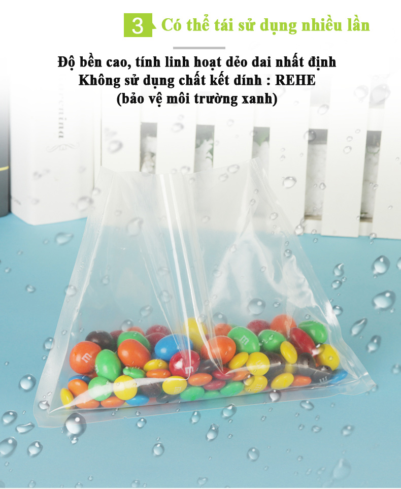 Túi hút chân không thực phẩm dày dặn dẻo dai đóng gói chân không đồ khô và đồ ướt dễ dàng có mối xé túi tiện lợi trong suốt an toàn thực phẩm (1kg)