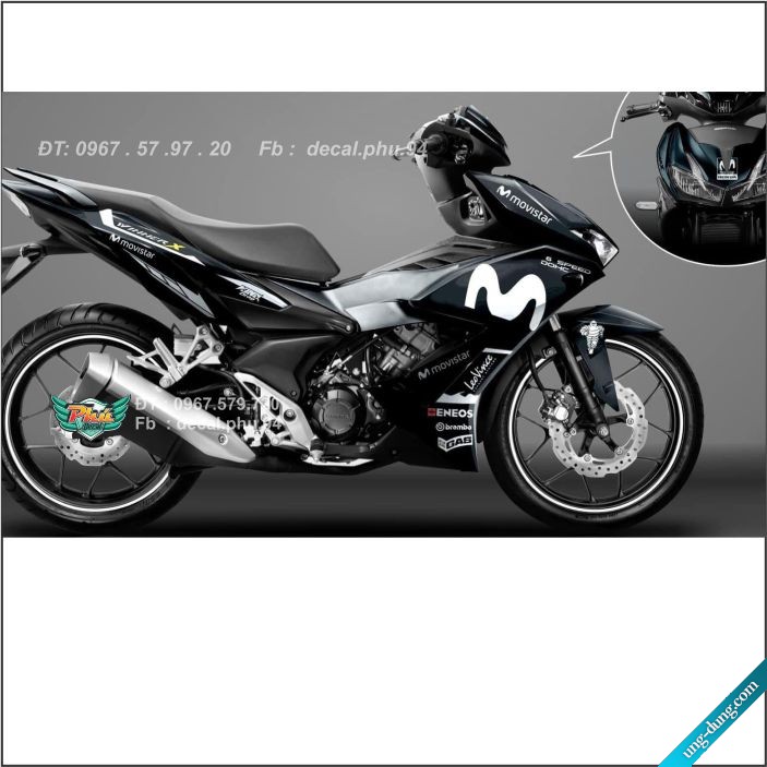 Tem rời Winner X Rời Movistar trắng đen (H)