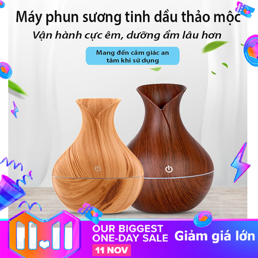 Máy Xông Tinh Dầu Vân Gỗ Cao Cấp - Đem Lại Cho Bạn Cảm Giác Dễ Chịu
