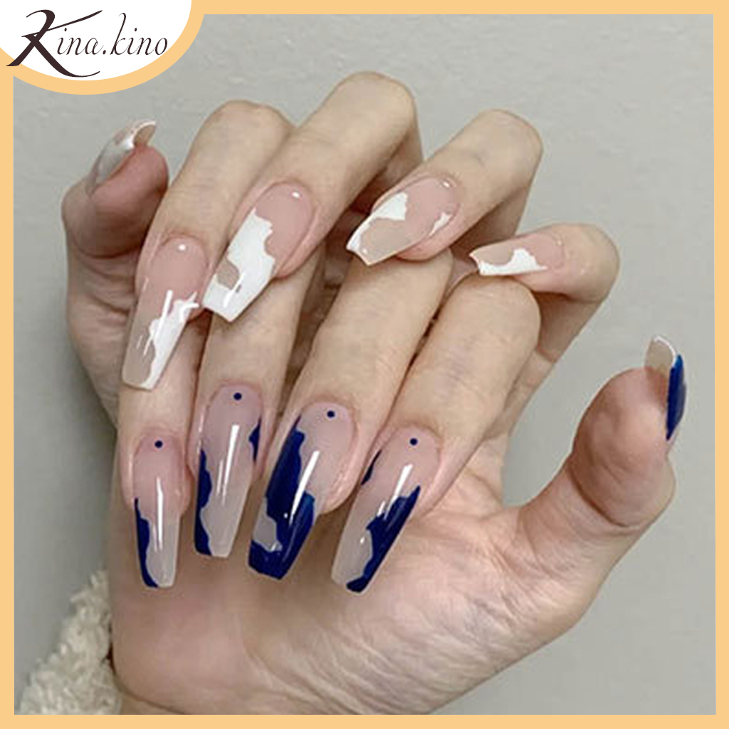 Hộp 24 móng tay giả dáng dài, nail giả mẫu mới về Kinakino phukienlamdep