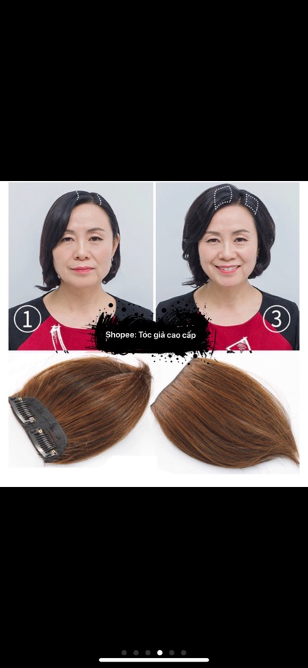 Tóc giả kẹp phồng chân tóc loại ngắn