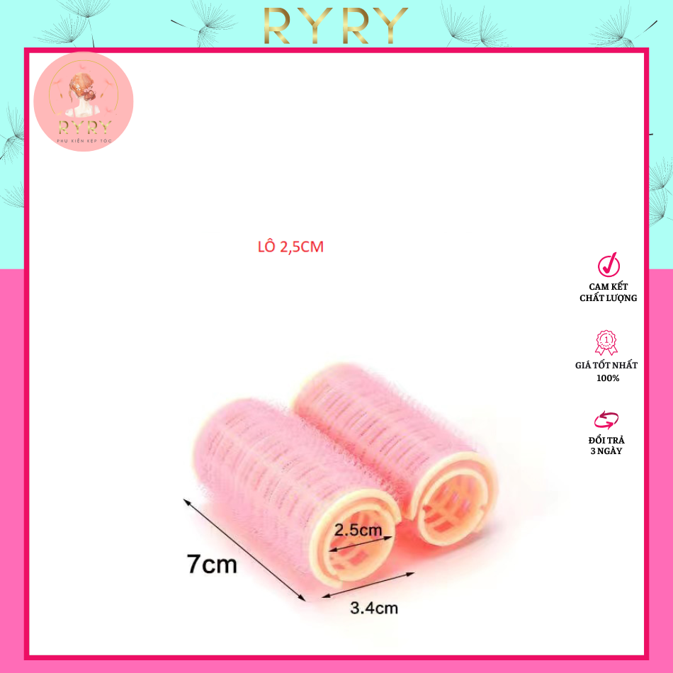 Set 2 lô cuốn tóc tự dính 2 lớp (lô gai cuốn cúp tóc phồng mái 2 lớp)