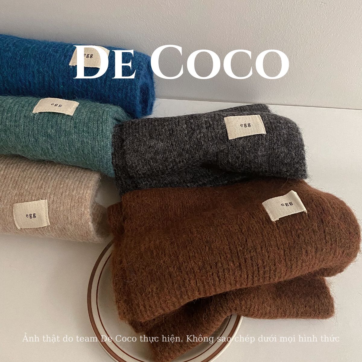 Khăn len mùa đông, khăn len mịn lông bông xù De coco