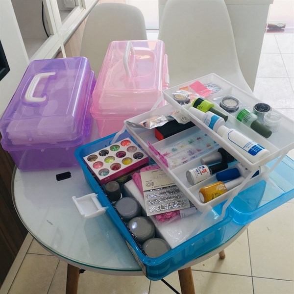 Cốp Nhựa Đựng Đồ Nail 2 Khay Cỡ Lớn