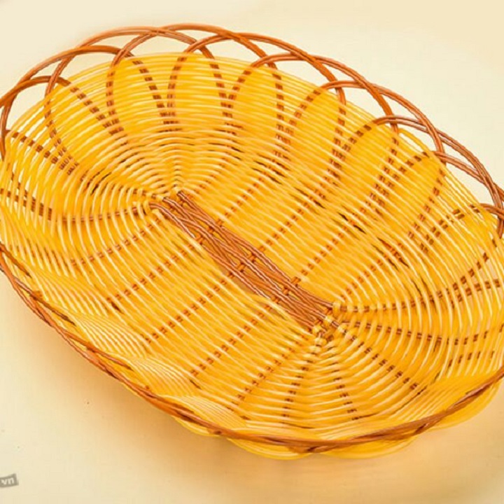 Rổ nhựa mây đựng đồ đa năng oval  cao cấp
