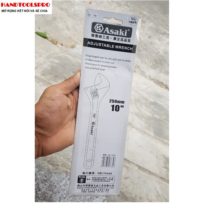 250mm Mỏ lết mạ chrome Asaki AK-7634