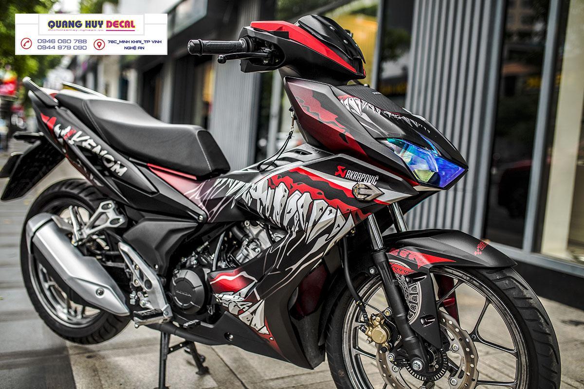 Tem trùm xe máy WINNER X đỏ bạc đen - làm tem xe máy WINNER X  theo yêu cầu - Tem xe máy WINNER X rẻ đẹp và chất