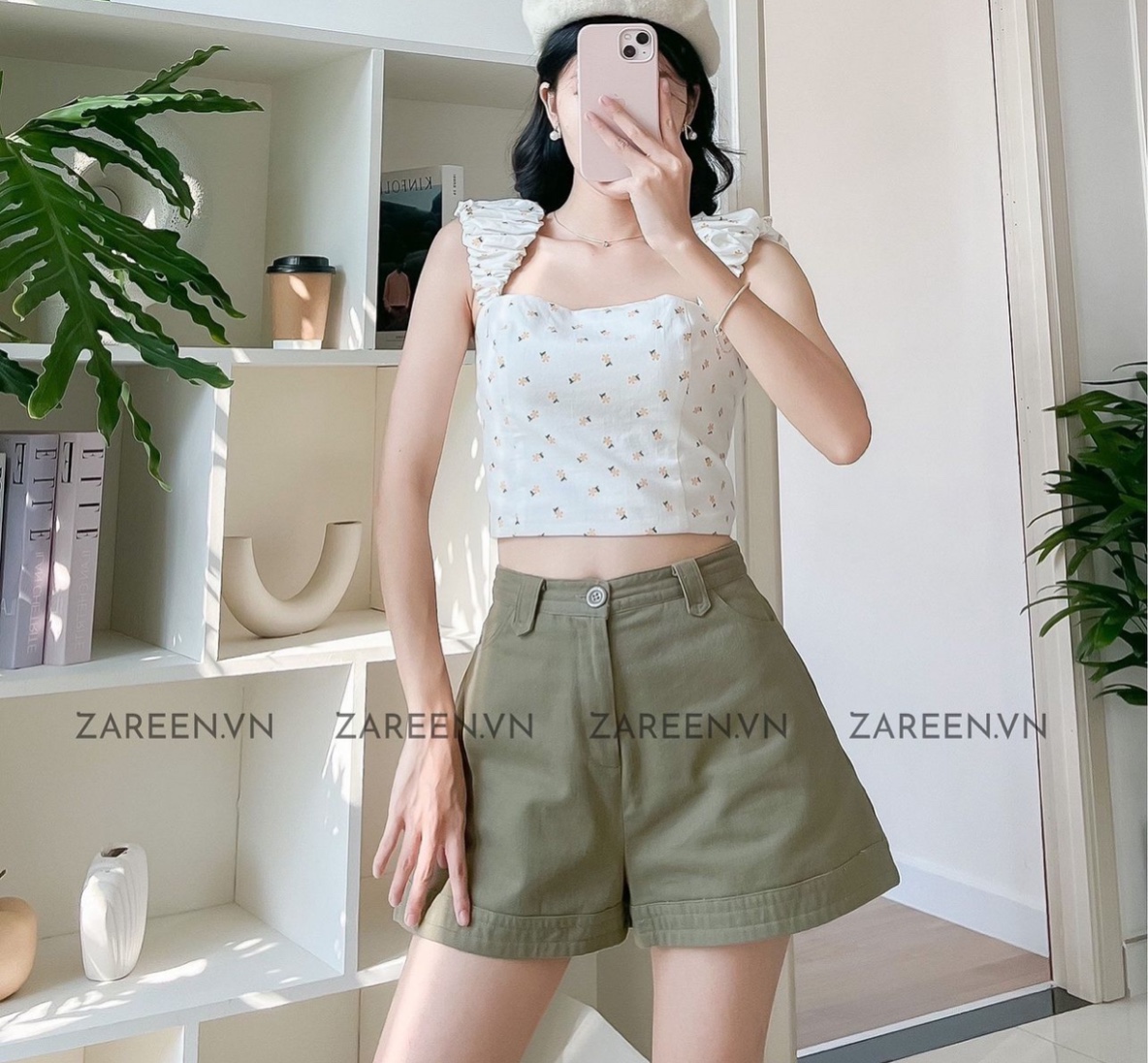 Quần short nữ ống rộng chất kaki siêu hack dáng - 247StoreFashion - Quan6916