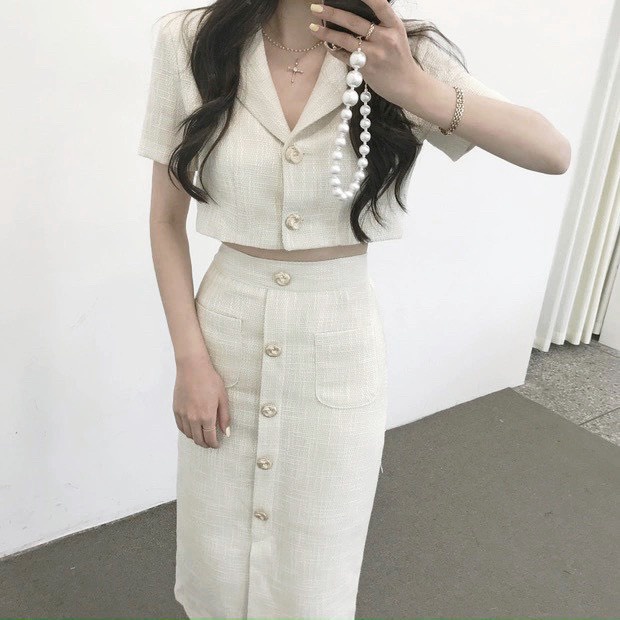 Set váy Linen dày dặn, xinh xỉu