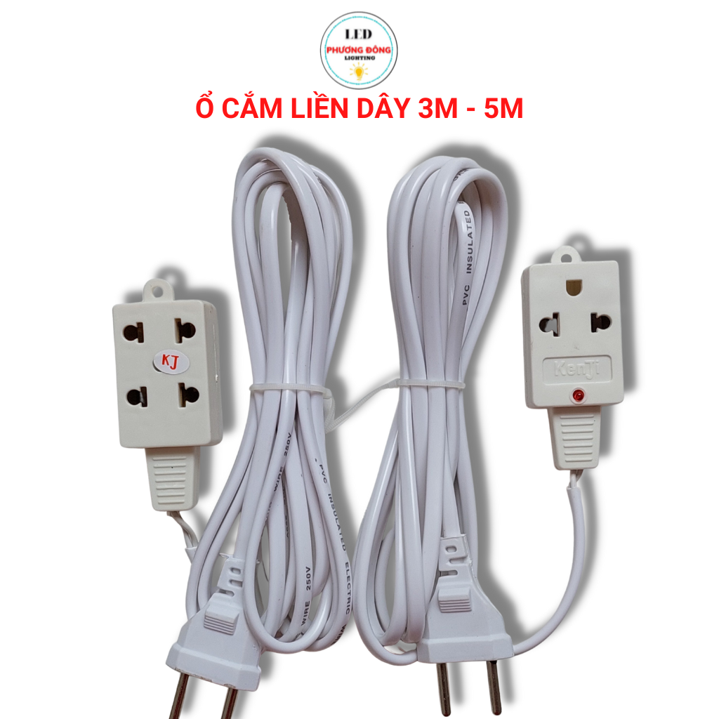 Ổ Cắm Đa Năng Liền Dây - Ổ cắm nối lưu động 3m - 5m