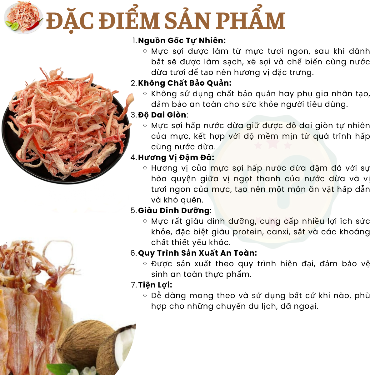 MỰC SỢI HẤP NƯỚC DỪA TÂN LỘC PHÁT HŨ 150G