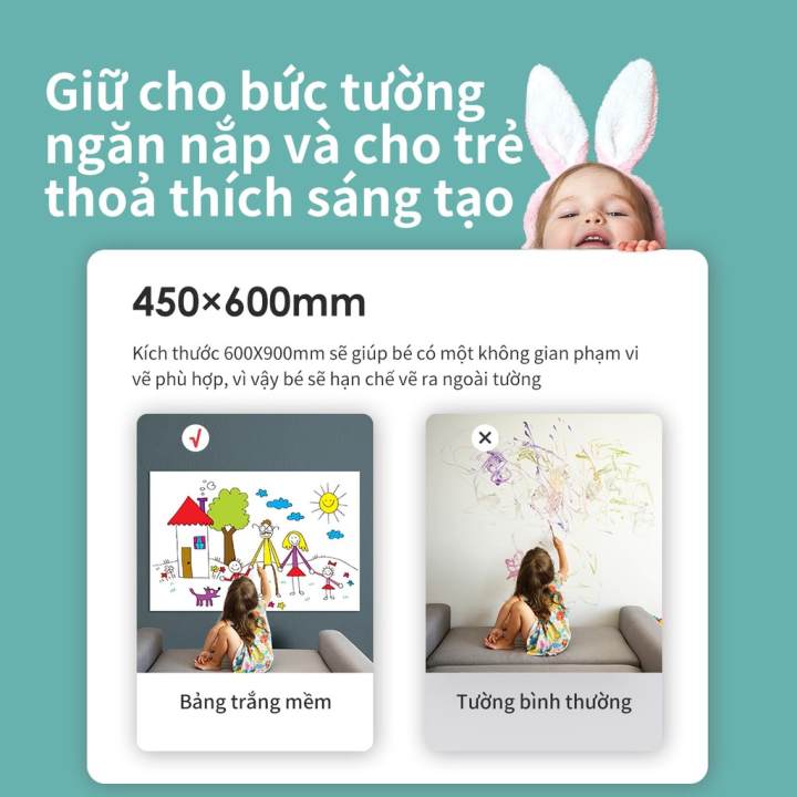 Bảng vẽ, decal dán tường Deli - Không bong tróc tróc sơn - Màu trắng, có từ tính kèm 5 phụ kiện - 50007/50008/8716 - Hình ảnh 4