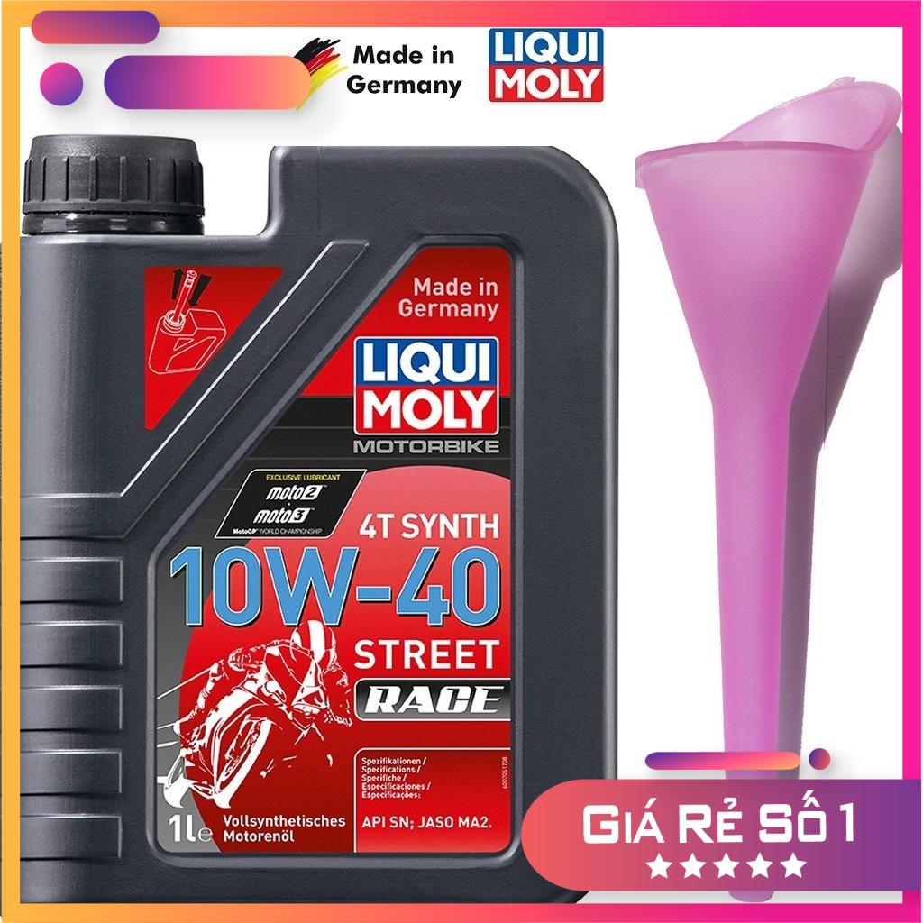 [TẶNG PHỄU NHỚT CỔ DÀI]Nhớt liqui street 10W40 1L dùng cho xe số- xe côn, NHỚT LIQUI 10W40 STREET TẶNG PHỄU NHỚT