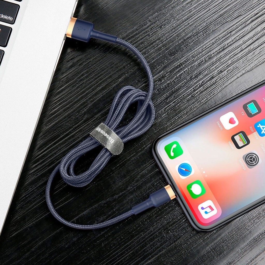 Cáp sạc nhanh Lightning siêu bền dùng cho iPhone - Baseus Cafule Cable