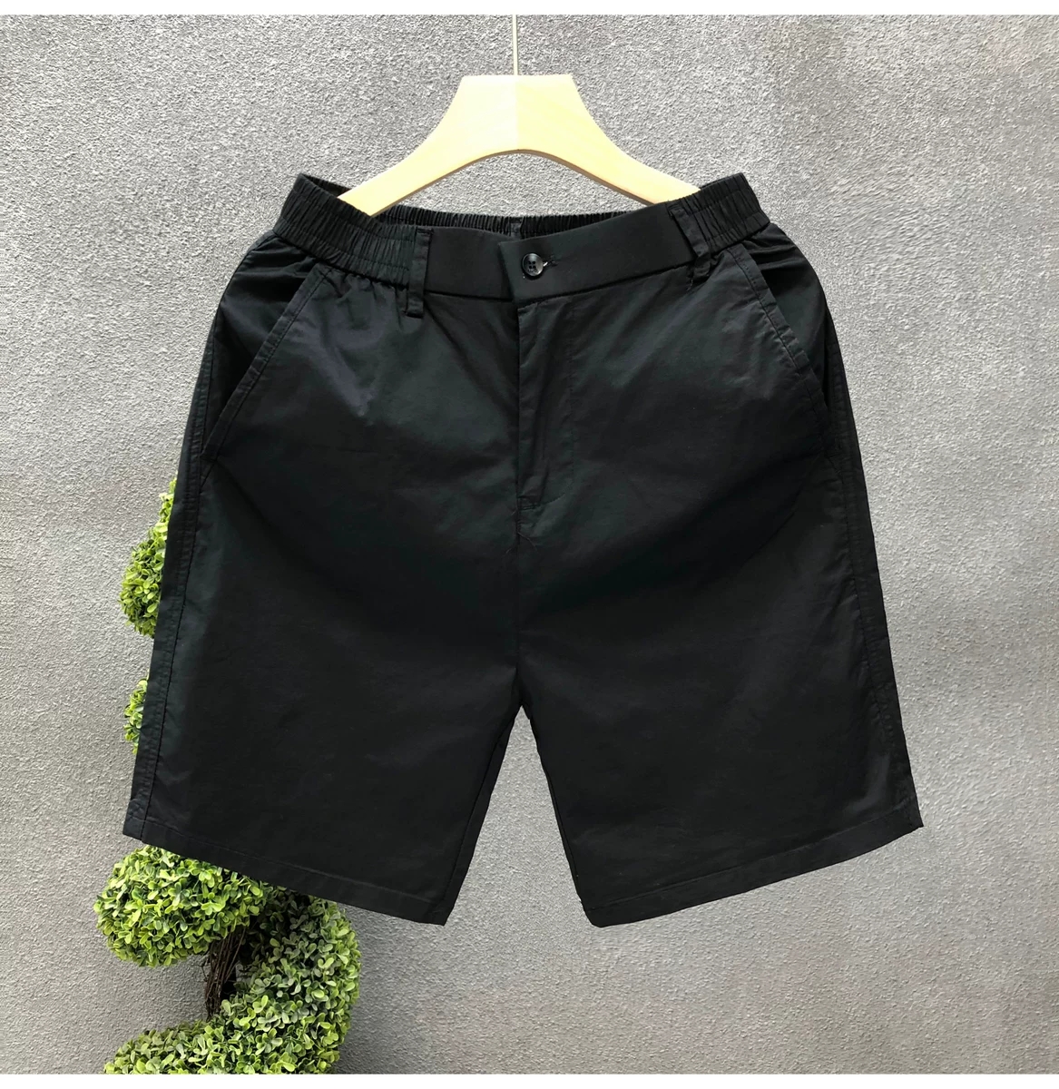 Quần short nam KAKI GIÓ cạp chun pha cúc trẻ trung