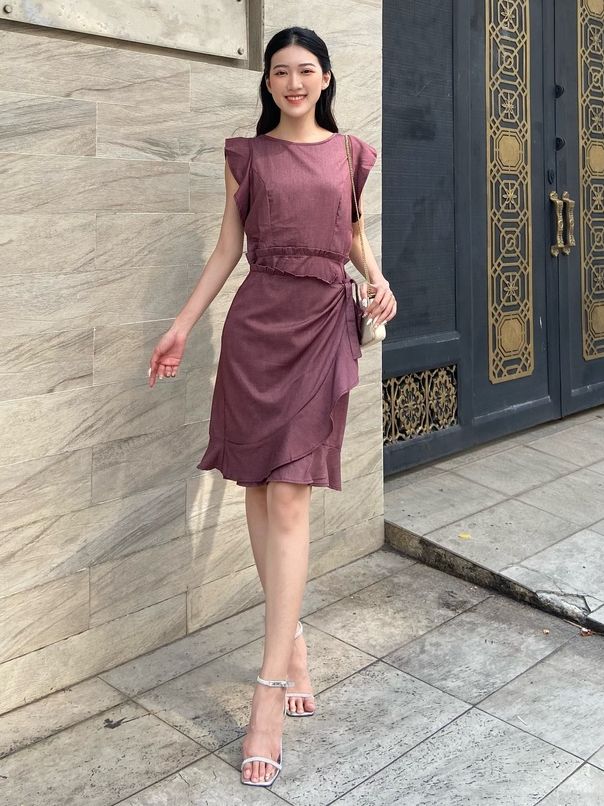Đầm kiểu nữ màu ruốc - lovadova 22d08c004