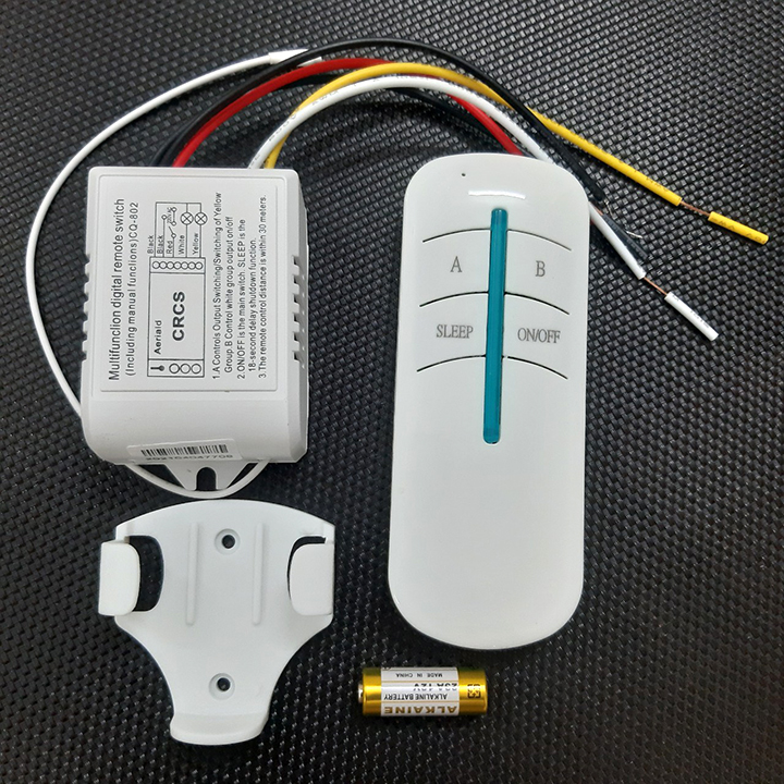 công tắc điều khiển từ xa Rf 2 cổng ra (2 kênh cho 2 đèn hoặc 2 hệ thống đèn)