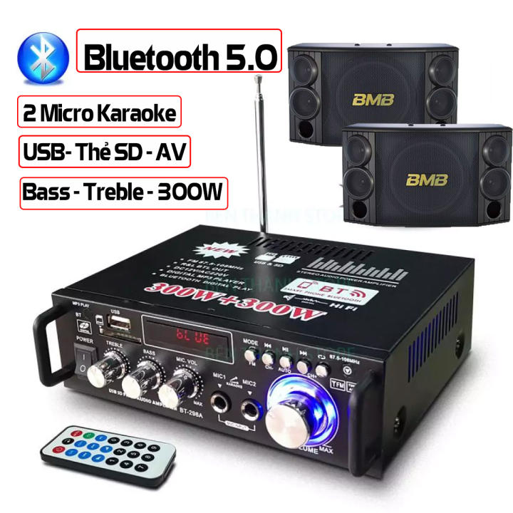 Amply Mini Kết Nối Bluetooth Âm Ly Karaoke Giá Rẻ Amly Mini Bluetooth KAW BT198B-B Ghi Âm Echo Sống Động Khuếch Đại Âm Thanh Chuyên Nghiệp Tự Động Lọc Nhiễu Và Tạp Âm Giá Rẻ-Bảo hành chính hãng