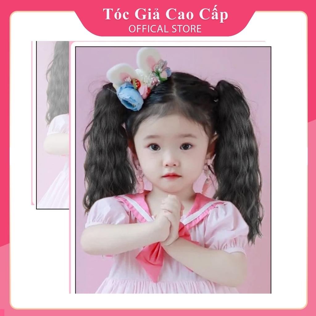 Tóc giả cột xù mì ngắn dành cho bé gái