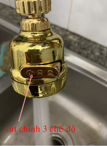 [HCM]Đầu Vòi Rửa Chén Tăng Áp xoay 360 độ 3 kiểu nước chảy (MÀU VÀNG)