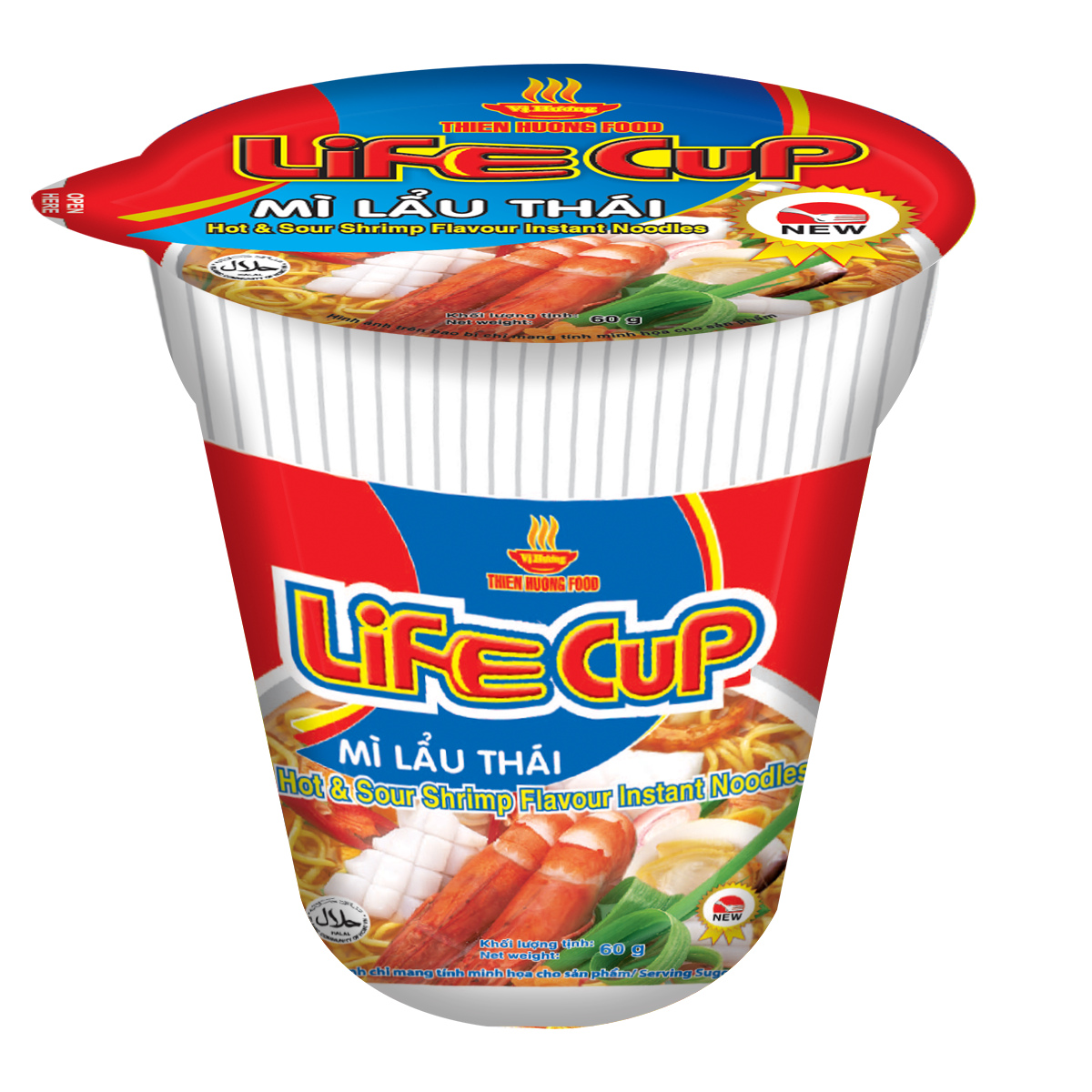 Thùng 24 Ly Mì Lẩu Thái Life Cup 60g ly