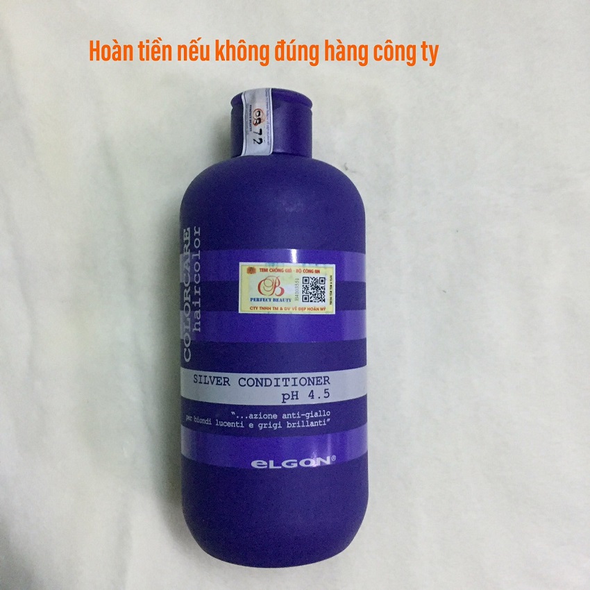 [HCM]Dầu xã tím Elgon Silver Colorcare Ý chăm sóc tóc màu khói tẩy trắng bạch kim 300ml