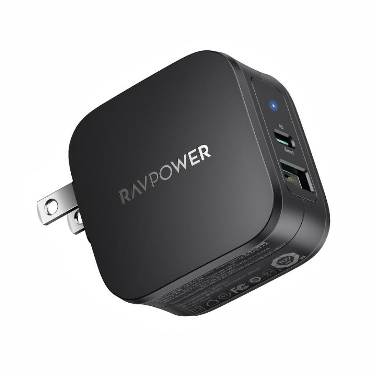 Củ sạc nhanh RAVPower RP-PC144 2 cổng 30w ( 1 type C; 1 type A) hỗ trợ PD/PPS