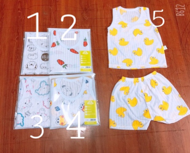 Bộ Ba Lỗ Cotton Giấy Cho Bé