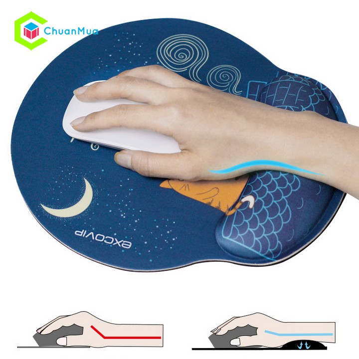 Miếng Lót Chuột Có Đệm Kê Tay Hình Mèo Cute Pad Mouse Silicon 3D ( Bàn Di Dùng cho Máy Tính PC Laptop Macbook Cao Cấp giảm chống mỏi cổ tay EXCOVIP Anime Vải Cực Êm Chơi Game Làm Việc Văn Phòng