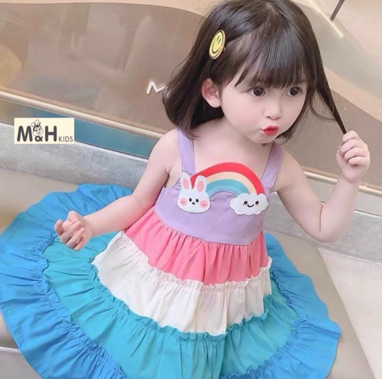 VÁY THIÊN THẦN] Váy đầm công chúa thời trang bảy sắc cầu vồng kết hình cánh  bướm siêu xinh cho bé gái 8-12kg (QATEM3) | Shopee Việt Nam