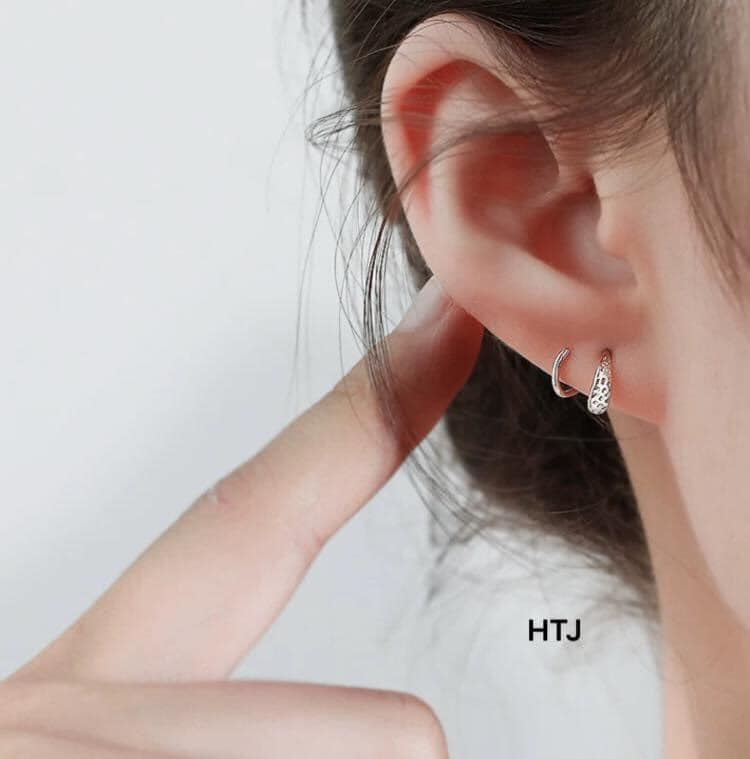 Bông tai nữ bạc ta kiểu xoắn MS35
