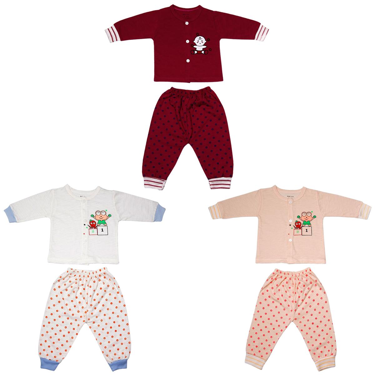 Combo 3 Bộ quần áo dài tay thu đông cotton cao cấp cho bé trai bé gái từ 3-12kg - ảnh thật - bộ quần áo thu đông bộ quần áo dài tay bộ quần áo dài tay cho bé sơ sinh - 3BSS4M