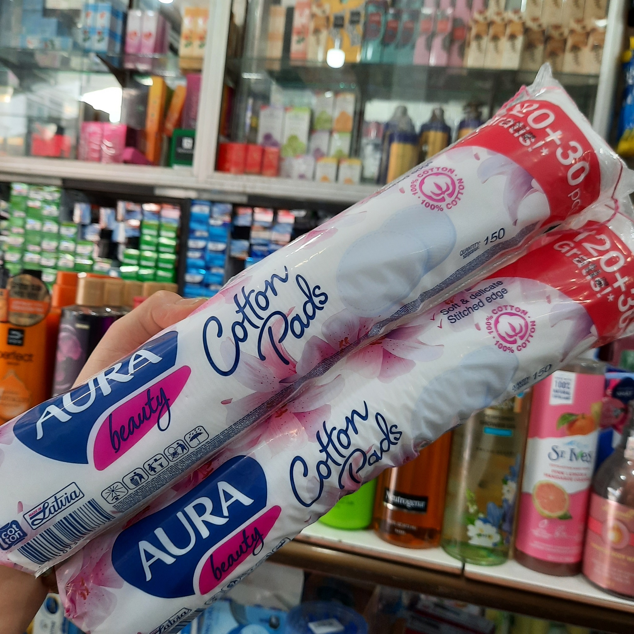 Bông Tẩy Trang Aura Beauty 150 Miếng