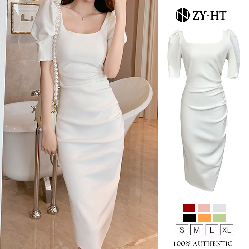 ZYHT eravogue Đầm váy đầm cổ vuông đầm hở lưng đầm có tay bèo đầm bó sát đầmHàn Quốc đầm cho bé gái mũm mĩm đầm gợi cảm đầm thời trang đầm trang trọng đầm đẹp 4936