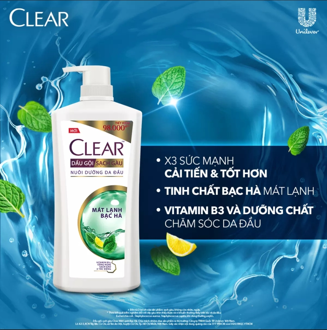 Combo 2 chai Clear Bạc Hà 880G