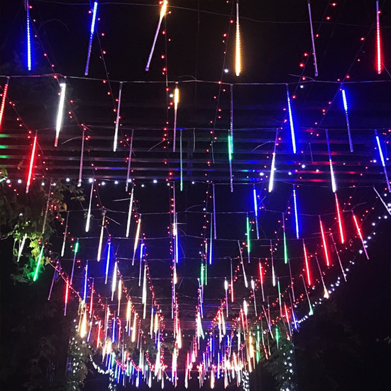 Bộ đèn led sao băng chùm 8 cây, chiều dài 50cm (cắm điện)