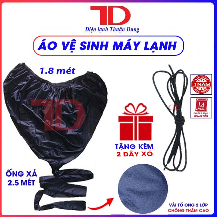 Túi vệ sinh máy lạnh TD01 có đuôi xả dài 2.5m TẶNG KÈM DÂY XỎ - Điện Lạnh Thuận Dung