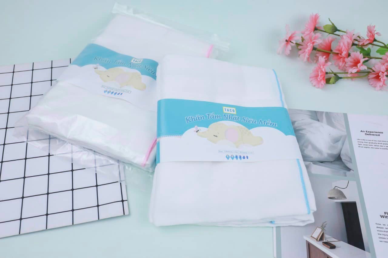 Set 2 khăn tắm Taco Nhật Cao Cấp Siêu Mềm 4 Lớp ( ngẫu nhiên,75×85cm)