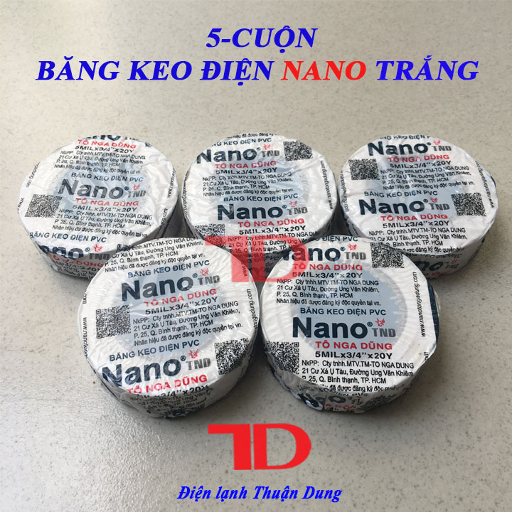 Băng keo điện Nano 5 cuộn - Điện Lạnh Thuận Dung