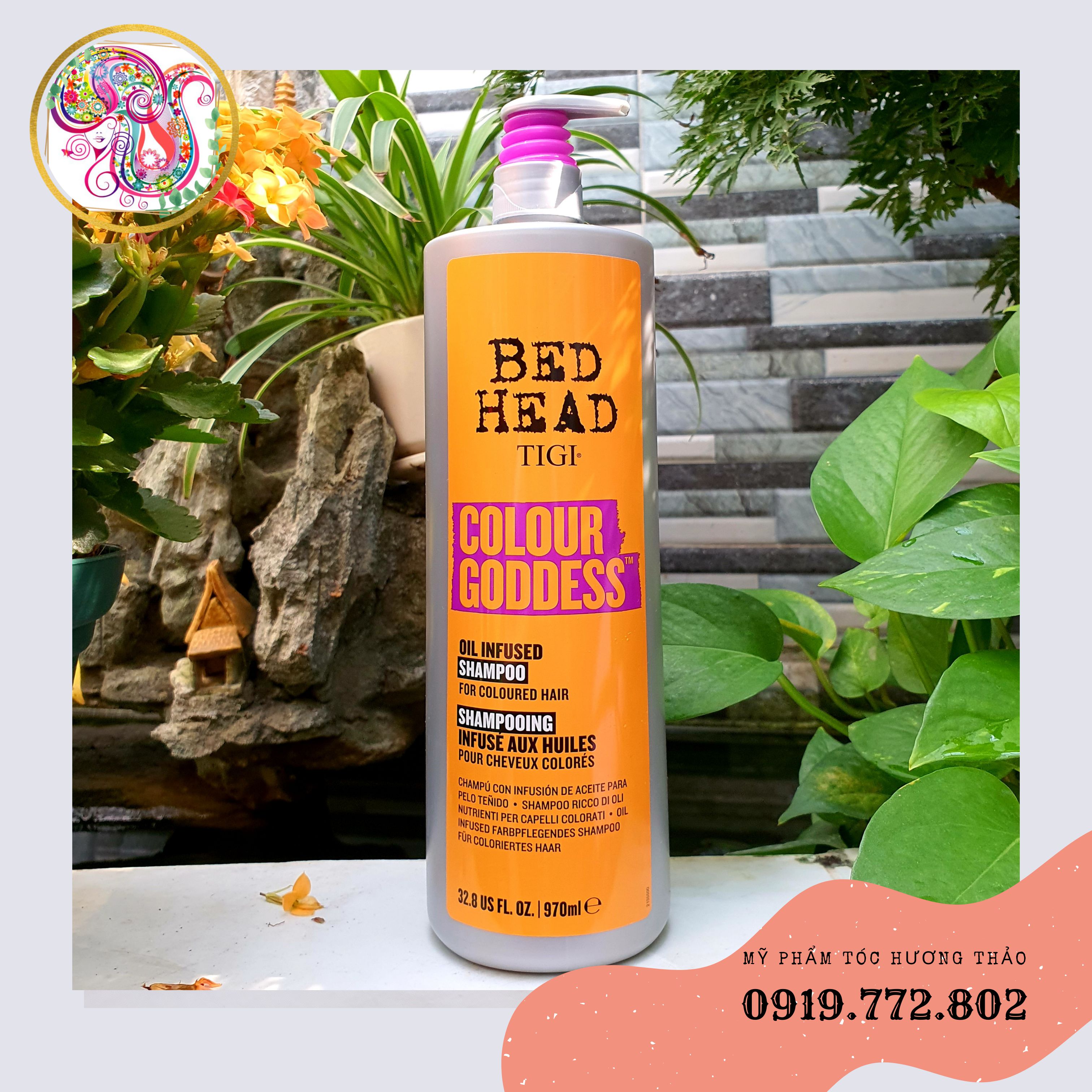 Cặp dầu gội xả dưỡng màu tóc nhuộm tigi bed head colour goddess 970ml*2