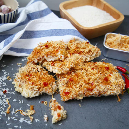 [HCM]Cơm cháy siêu chà bông cay 500gr GHIENFOODS
