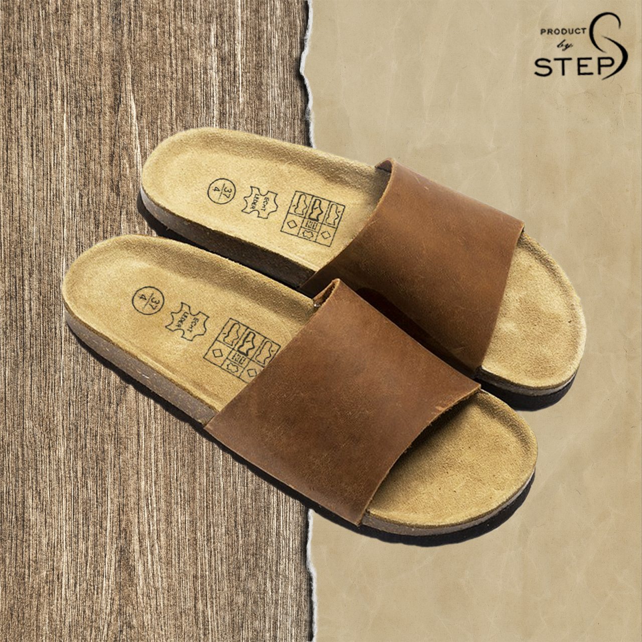 Dép đế trấu Da thật quai ngang (size 35-45)