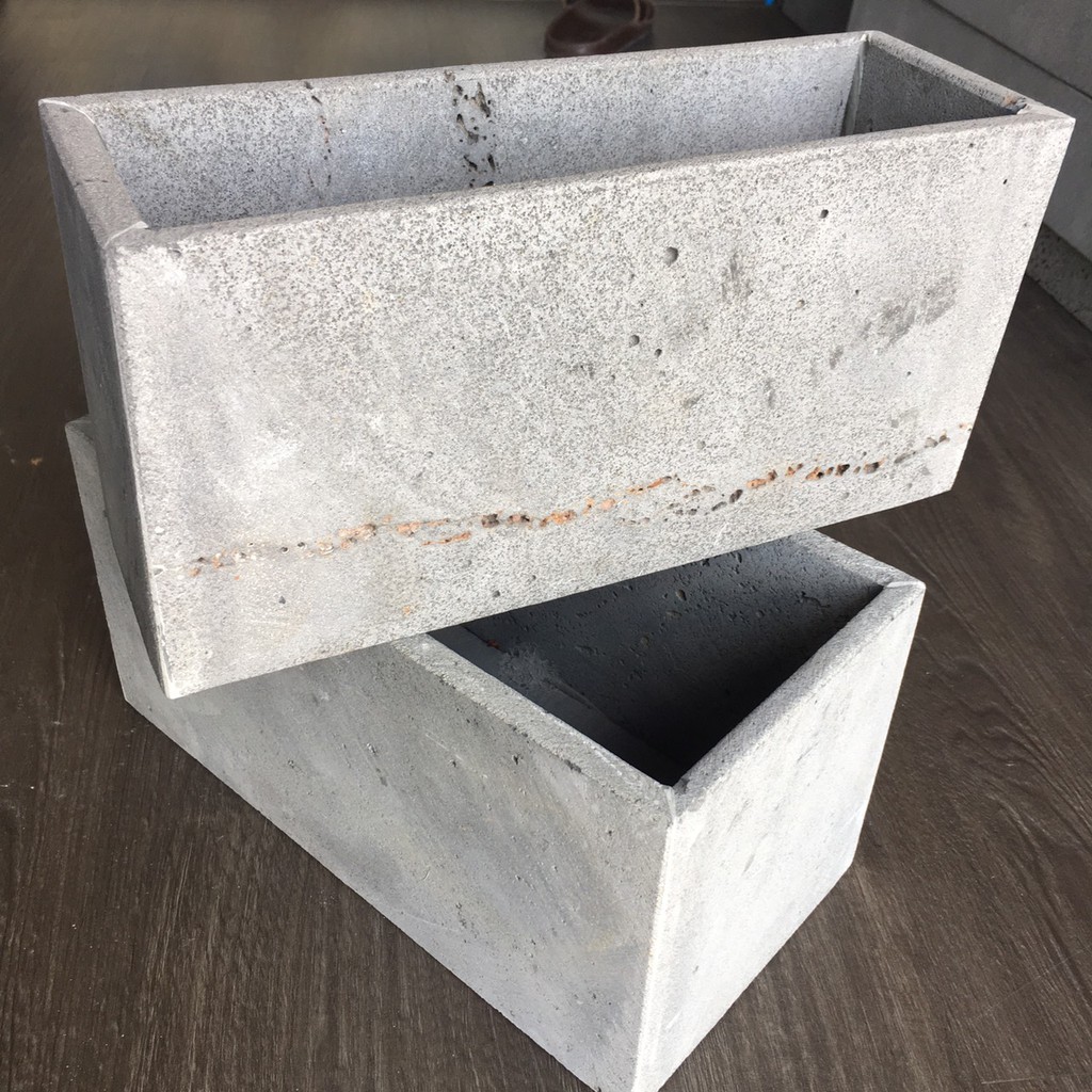 Chậu trồng cây treo tường hình chữ nhật 30x15cm đá tự nhiên R3015 chậu treo ban công trồng cây