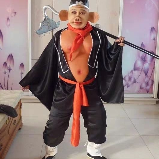 Trư bát giới người lớn biểu diễn trang phục đạo cụ trọn bộ halloween vui vẻ tây du ký trư bát giới mặt nạ quần áo bụng