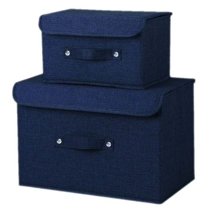 Genuine thick box 2 PCs set large capacity storage hardframe 2-piece set multifunctional storage canvas travel organizer non-woven storage case portable canvas cabinet