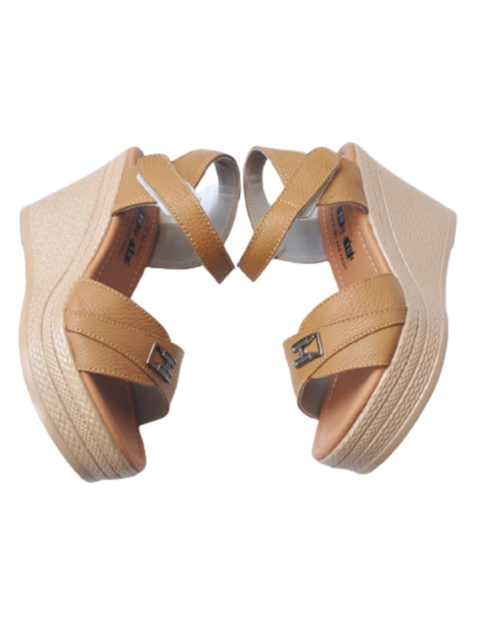 Sandal da bò thật cao cấp VI VI .Đế cao 9 cm