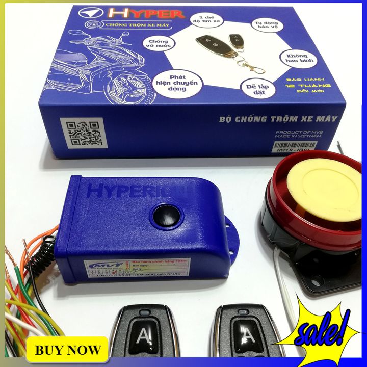 Chống trộm xe máy hyper chính hãng mvs bảo hành 12 tháng