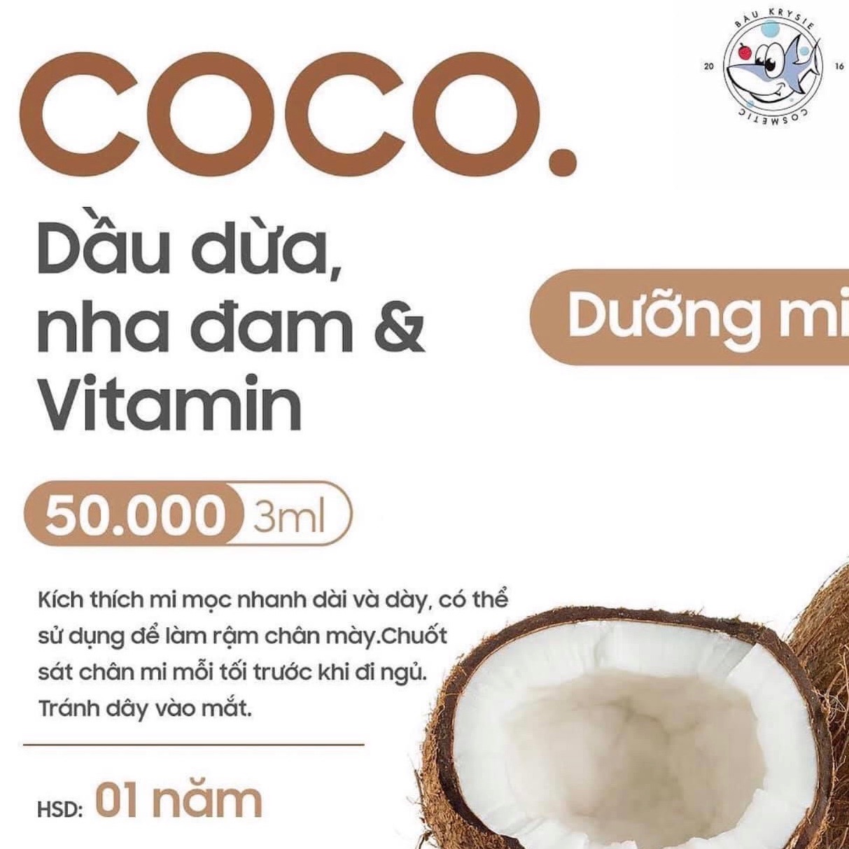 [HCM]Dưỡng mi dầu dừa Gelmicoco BAUKRYSIE