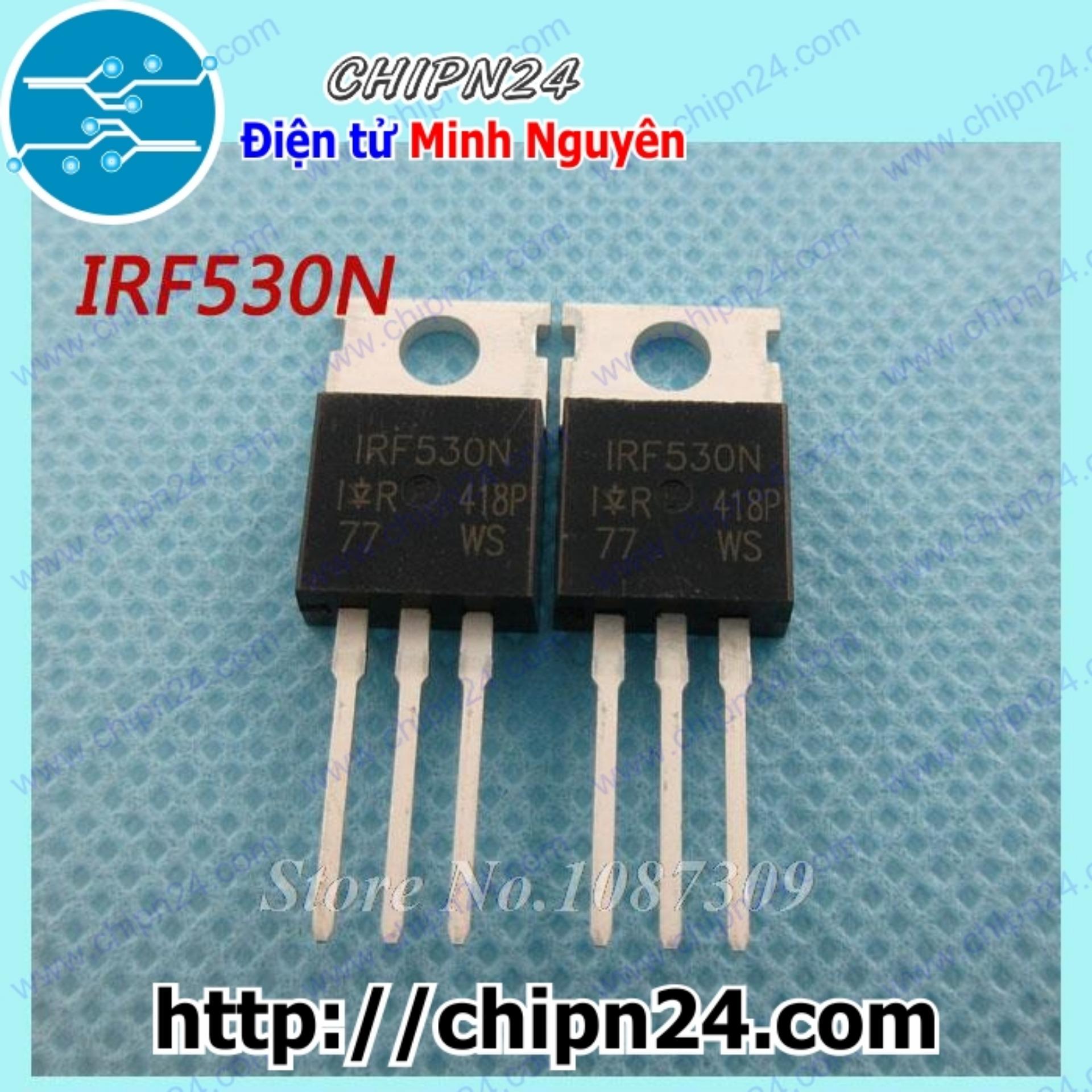 [2 con] (KT1) Mosfet IRF530 TO-220 14A 100V Kênh N (F530 530)