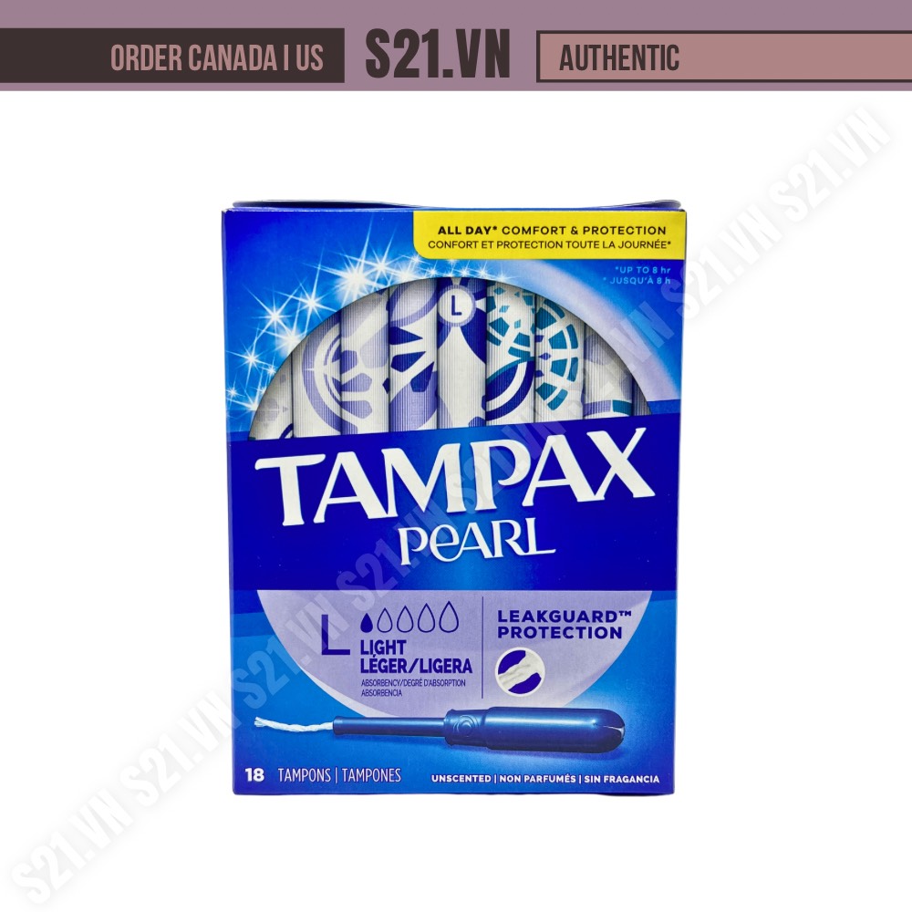 Băng Vệ Sinh Tampon Tampax Pearl Tampons 18 Cái